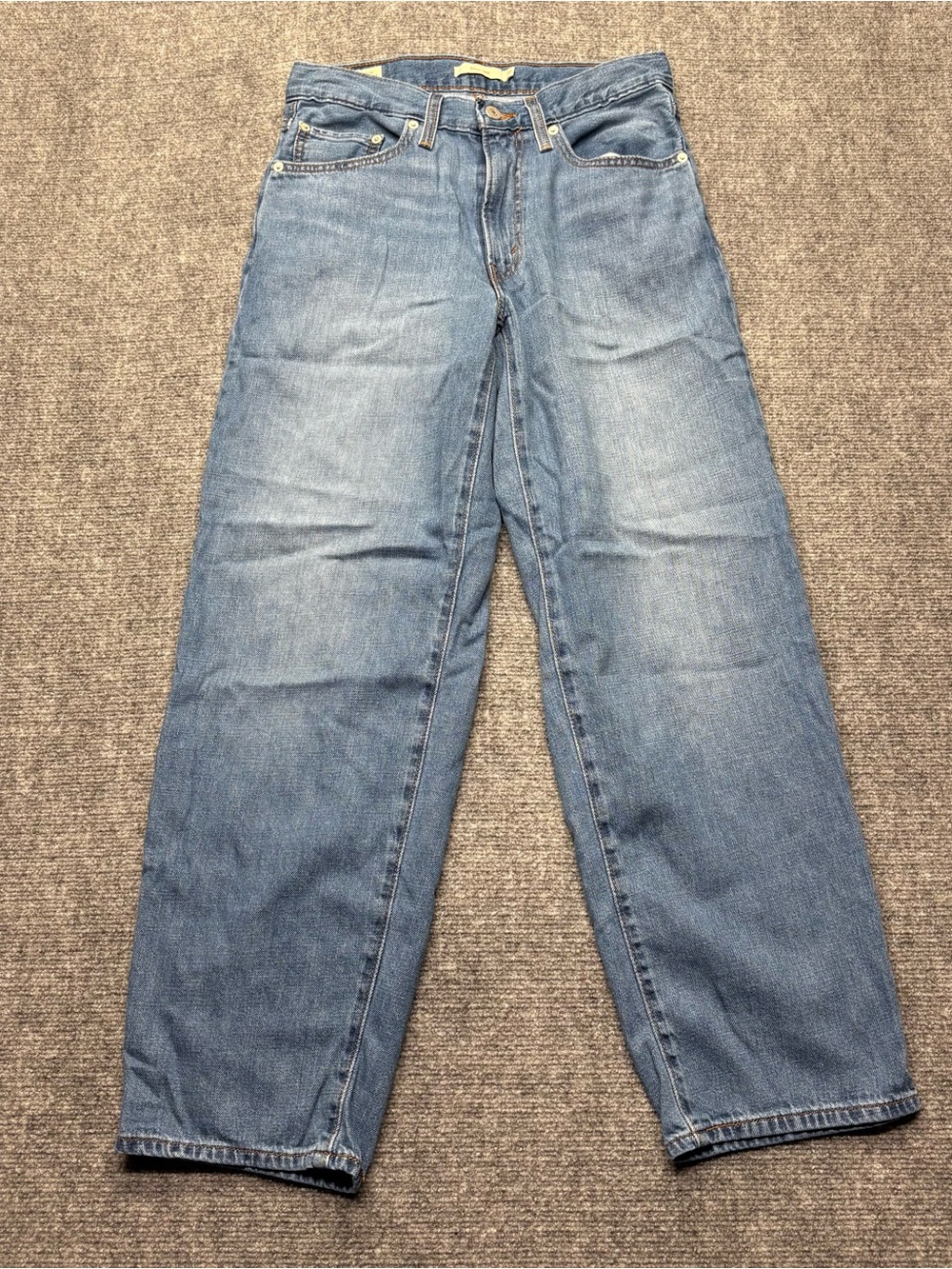 Levis Premium Jeans Womens 27x28 Blue Baggy Dad Denim Wide Leg Big E Skater